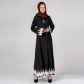 Moda muçulmano frente aberta lace splicing abaya longo vestido árabe abaya burqa poliéster mulheres abaya
